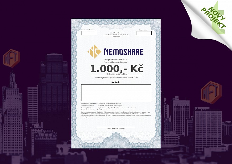 DLUHOPISY REALITNÍ FINTECH PLATFORMY NEMOSHARE